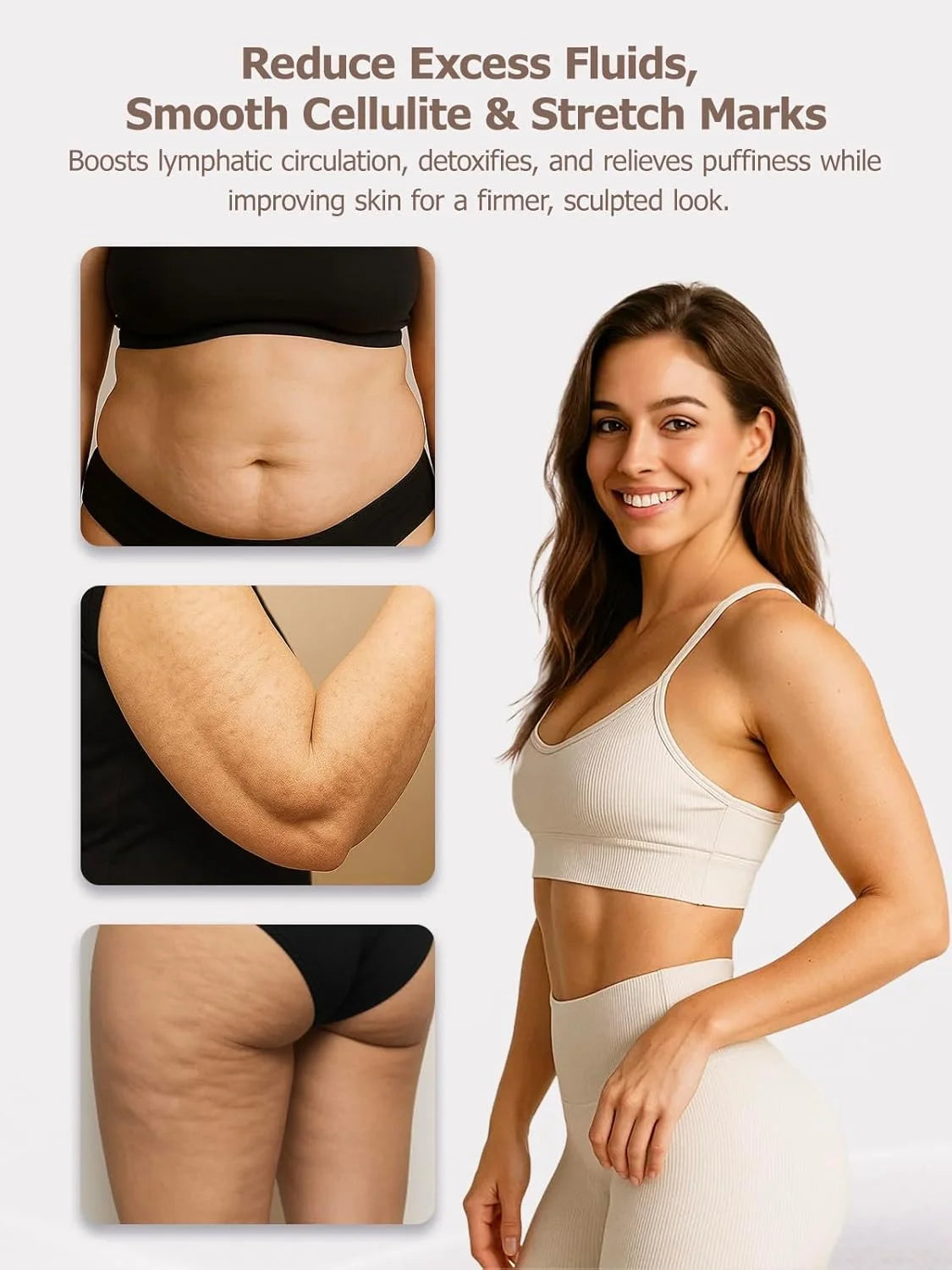 Lymphatic Drainage & Anti Cellulite Massage Tool, Helps to Reduce Stretch Marks