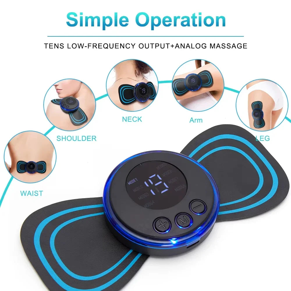 8 Mode Electric Massager Cervical Neck relief Back Patch